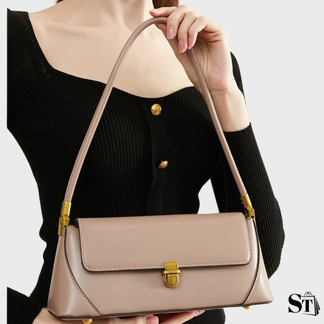 Sac d'épaule allongé en cuir véritable - Le Suzon