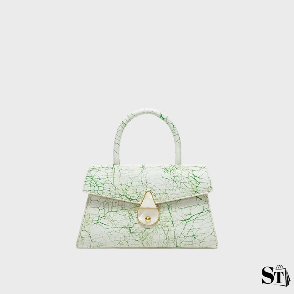 Structured cracked handbag - Trapeze