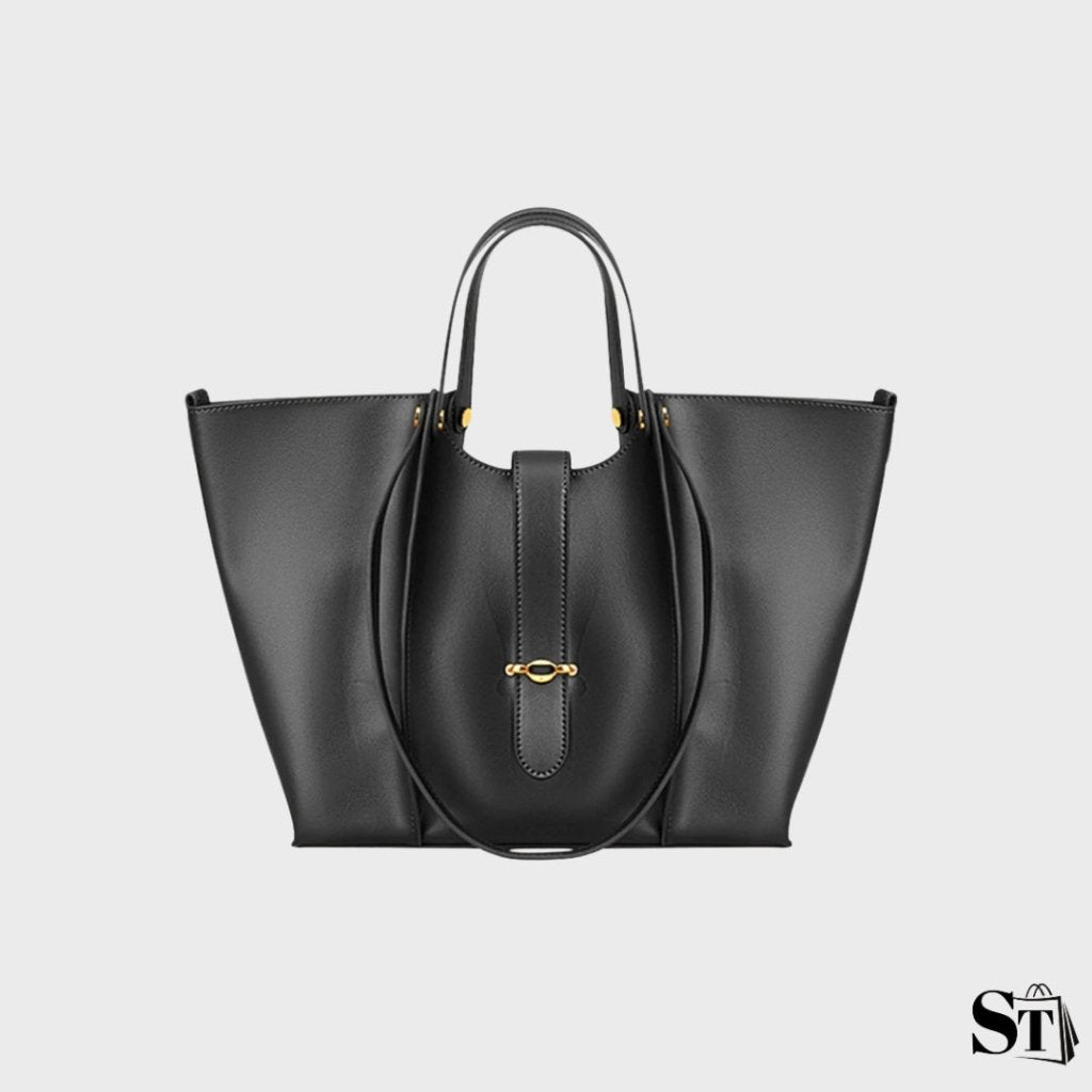 Sac cabas structuré Cézanne noir sur fond blanc