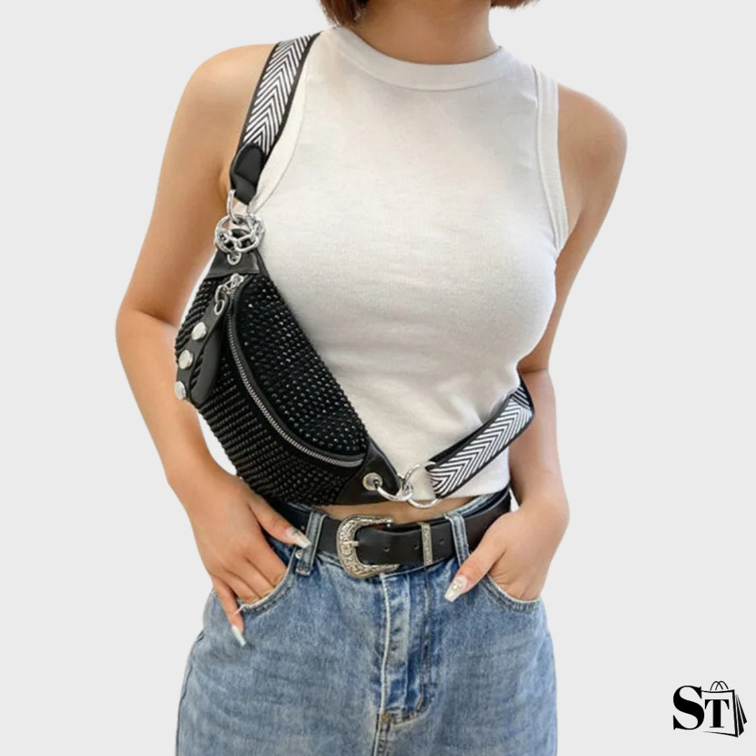 Gleam | Sac banane femme strass