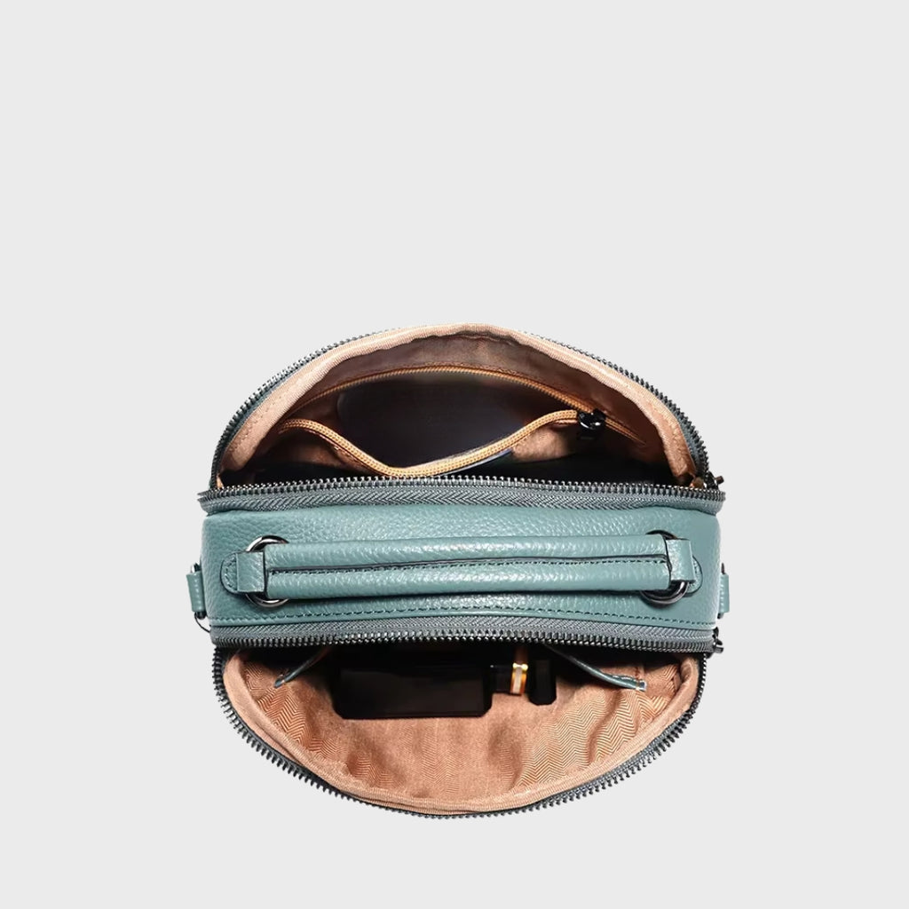 Besace grande capacité en cuir femme - La randonneuse