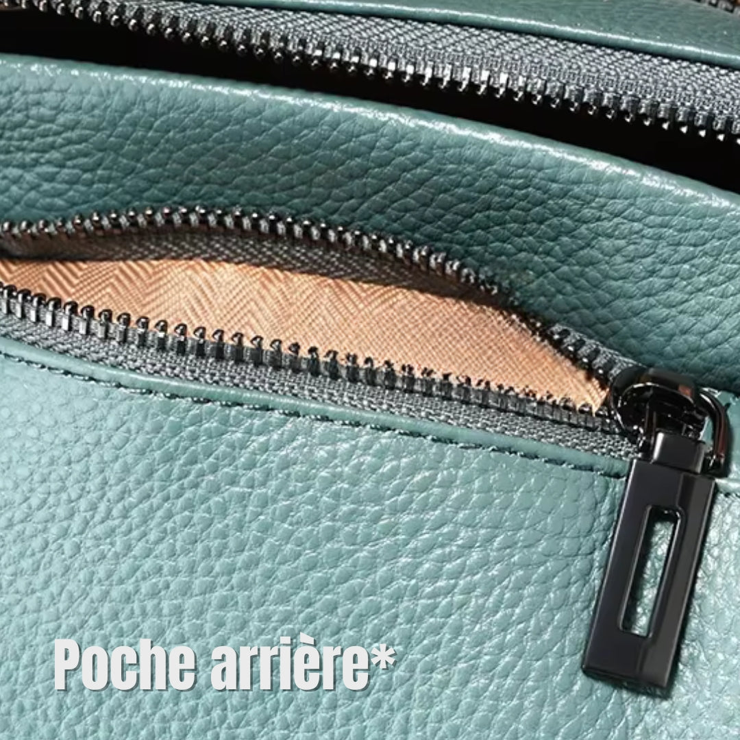 Besace grande capacité en cuir femme - La randonneuse