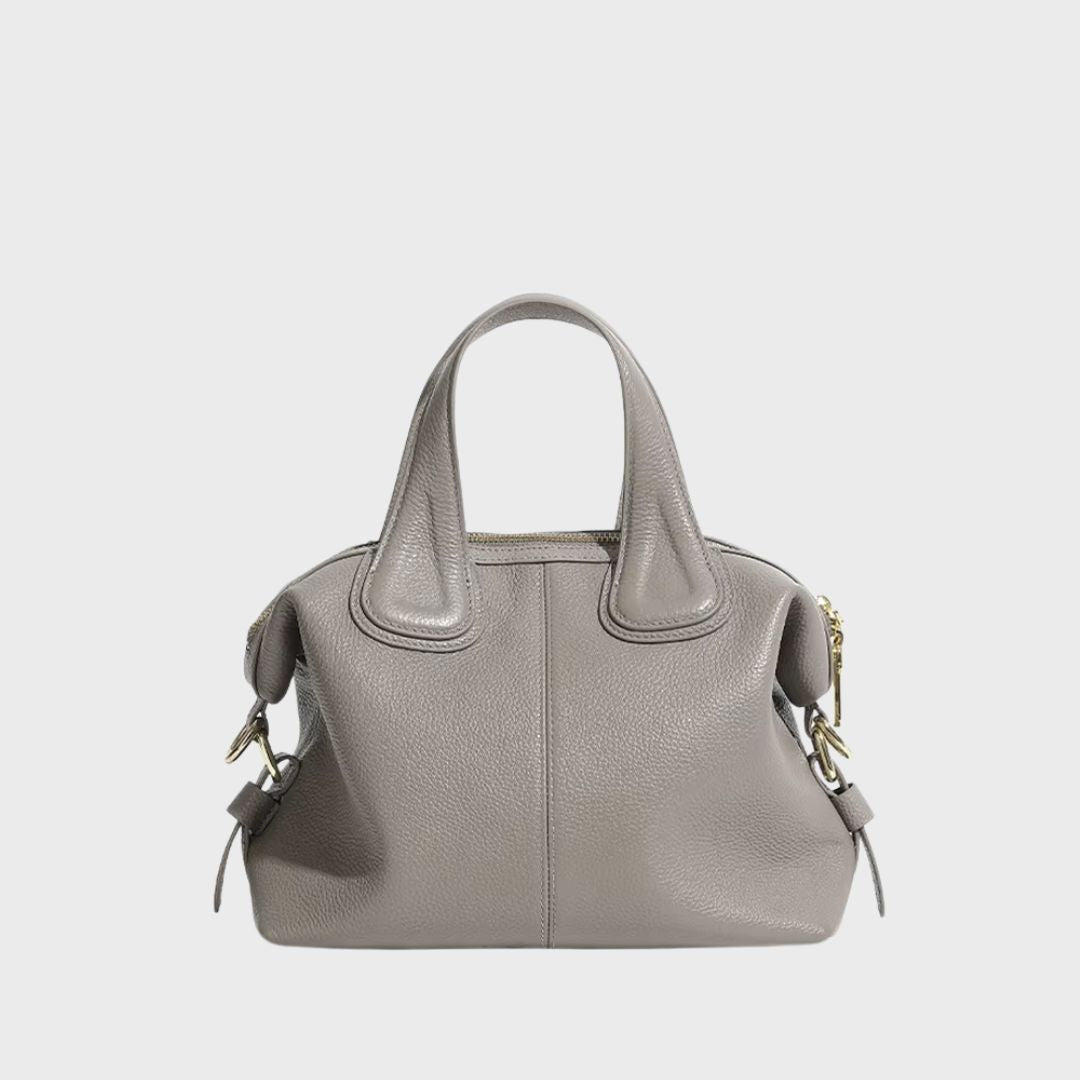 Zency Classic Genuine Leather Top-Handle Bag for Women, Vintage Boston Bag, Shoulder Handbag, Crossbody, Large Capacity Handbag, New