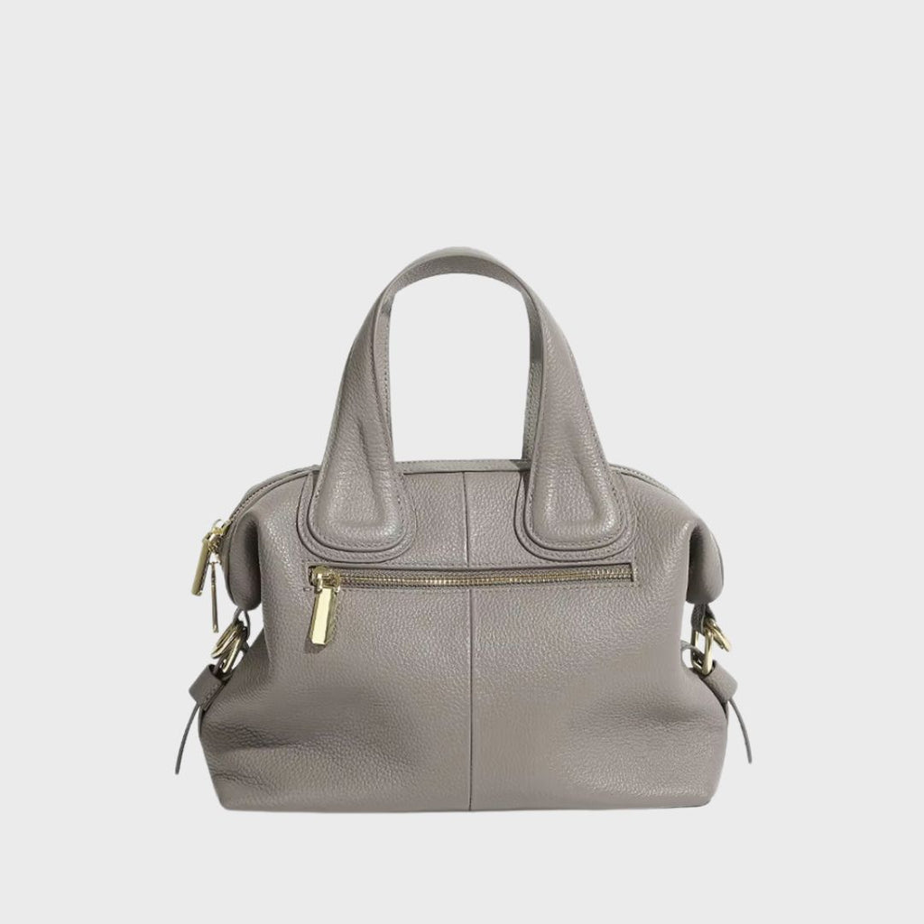Zency Classic Genuine Leather Top-Handle Bag for Women, Vintage Boston Bag, Shoulder Handbag, Crossbody, Large Capacity Handbag, New