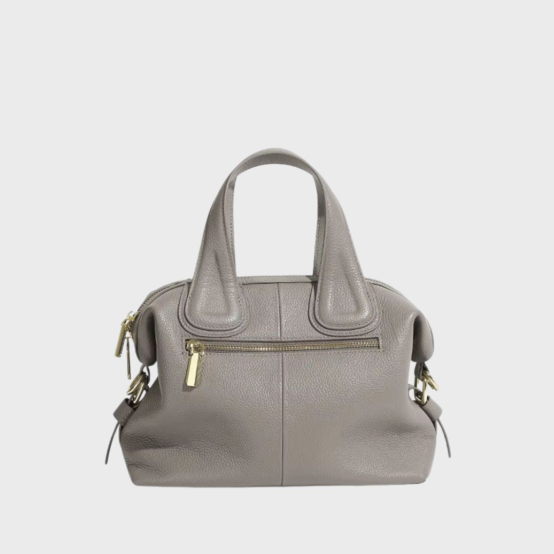 Zency Classic Genuine Leather Top-Handle Bag for Women, Vintage Boston Bag, Shoulder Handbag, Crossbody, Large Capacity Handbag, New