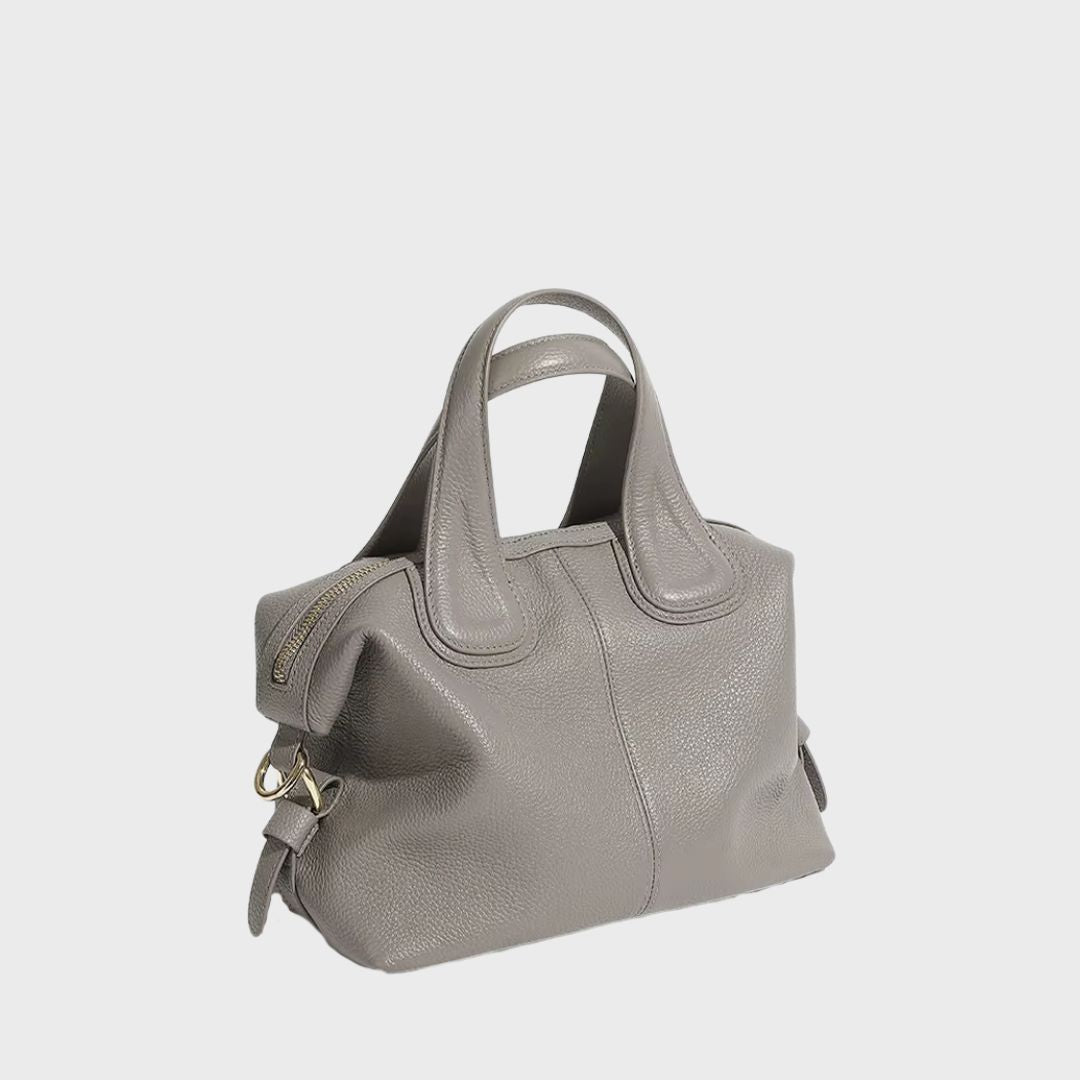 Zency Classic Genuine Leather Top-Handle Bag for Women, Vintage Boston Bag, Shoulder Handbag, Crossbody, Large Capacity Handbag, New