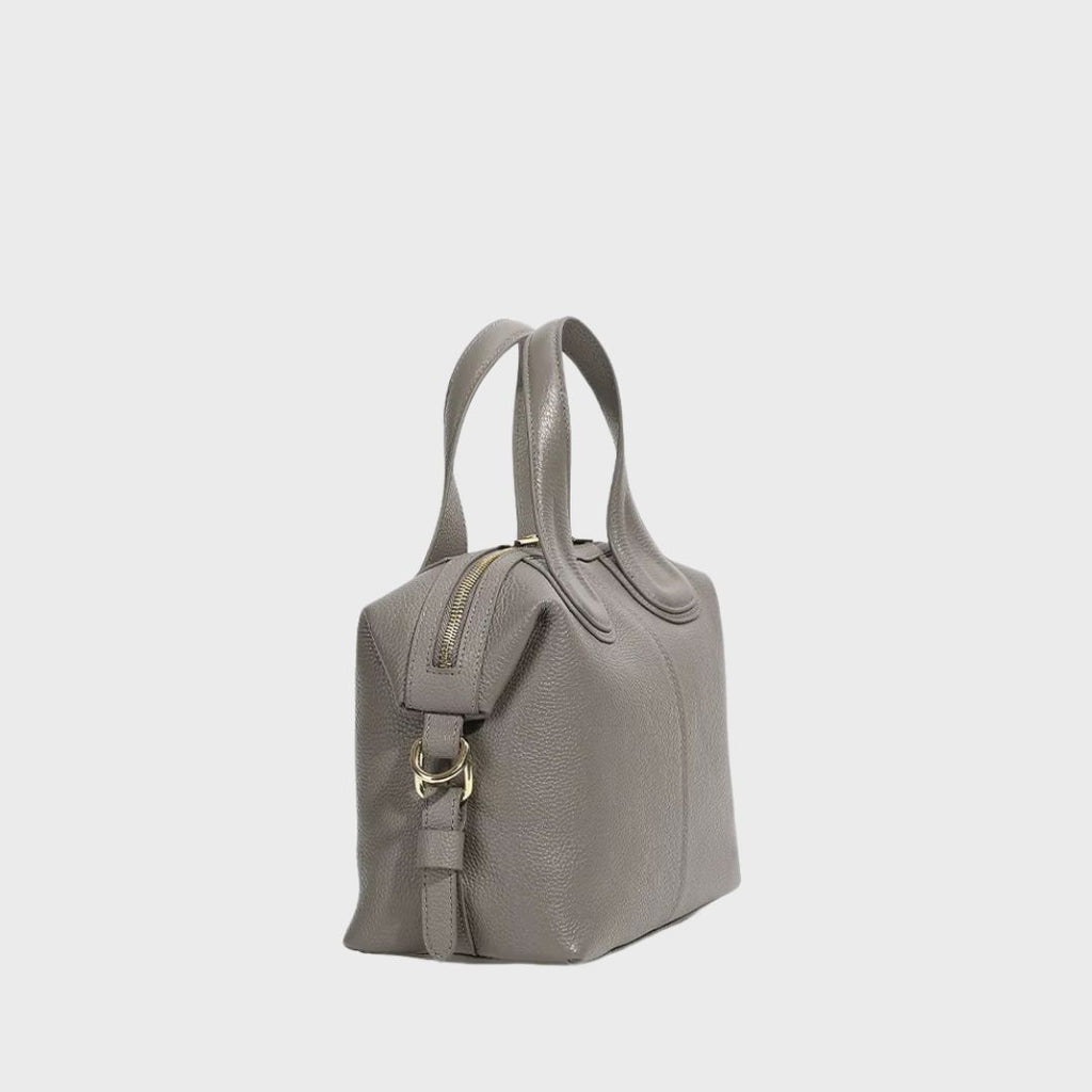 Zency Classic Genuine Leather Top-Handle Bag for Women, Vintage Boston Bag, Shoulder Handbag, Crossbody, Large Capacity Handbag, New