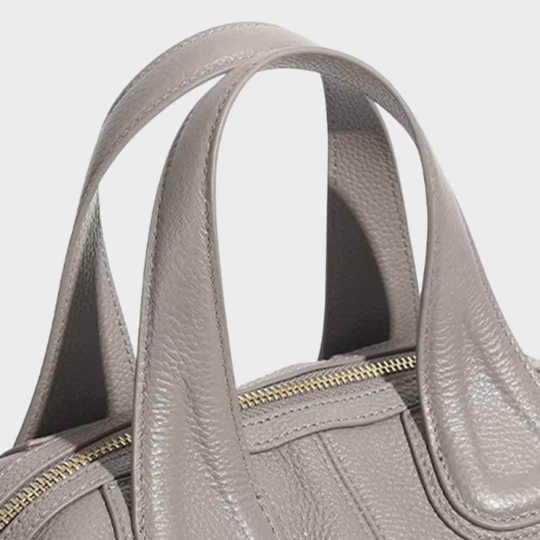 Zency Classic Genuine Leather Top-Handle Bag for Women, Vintage Boston Bag, Shoulder Handbag, Crossbody, Large Capacity Handbag, New