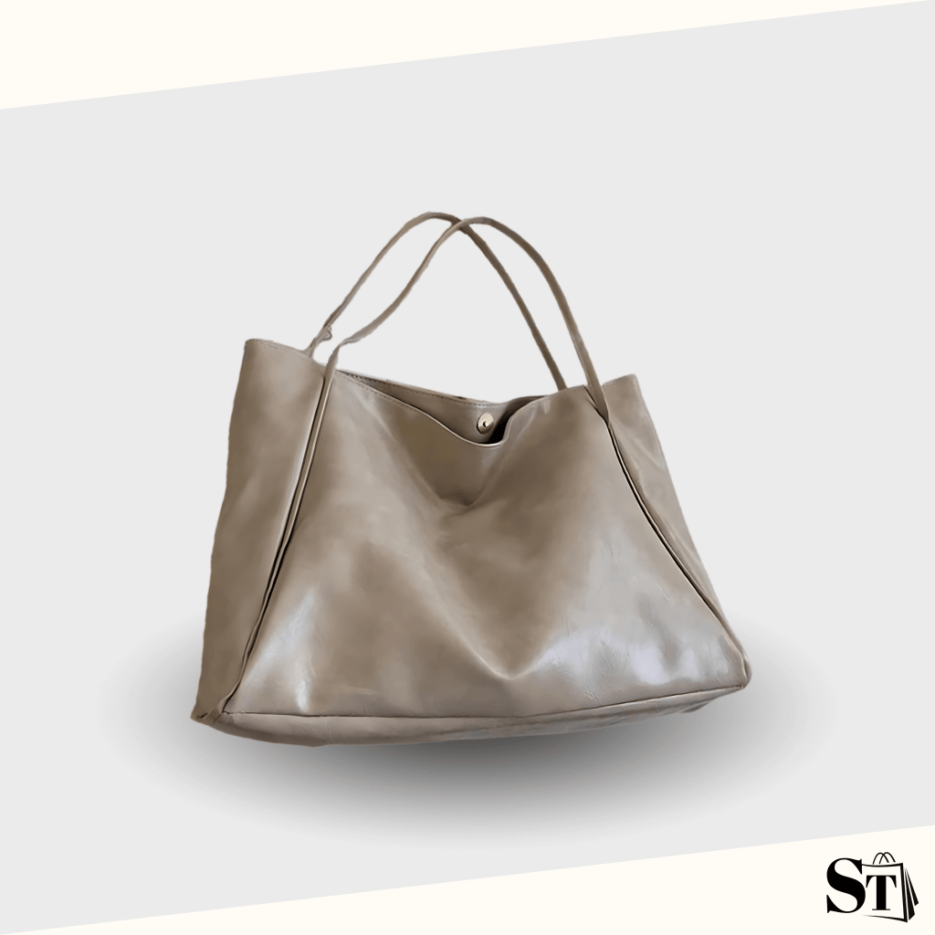 Sac à main fourre tout souple élégant beige