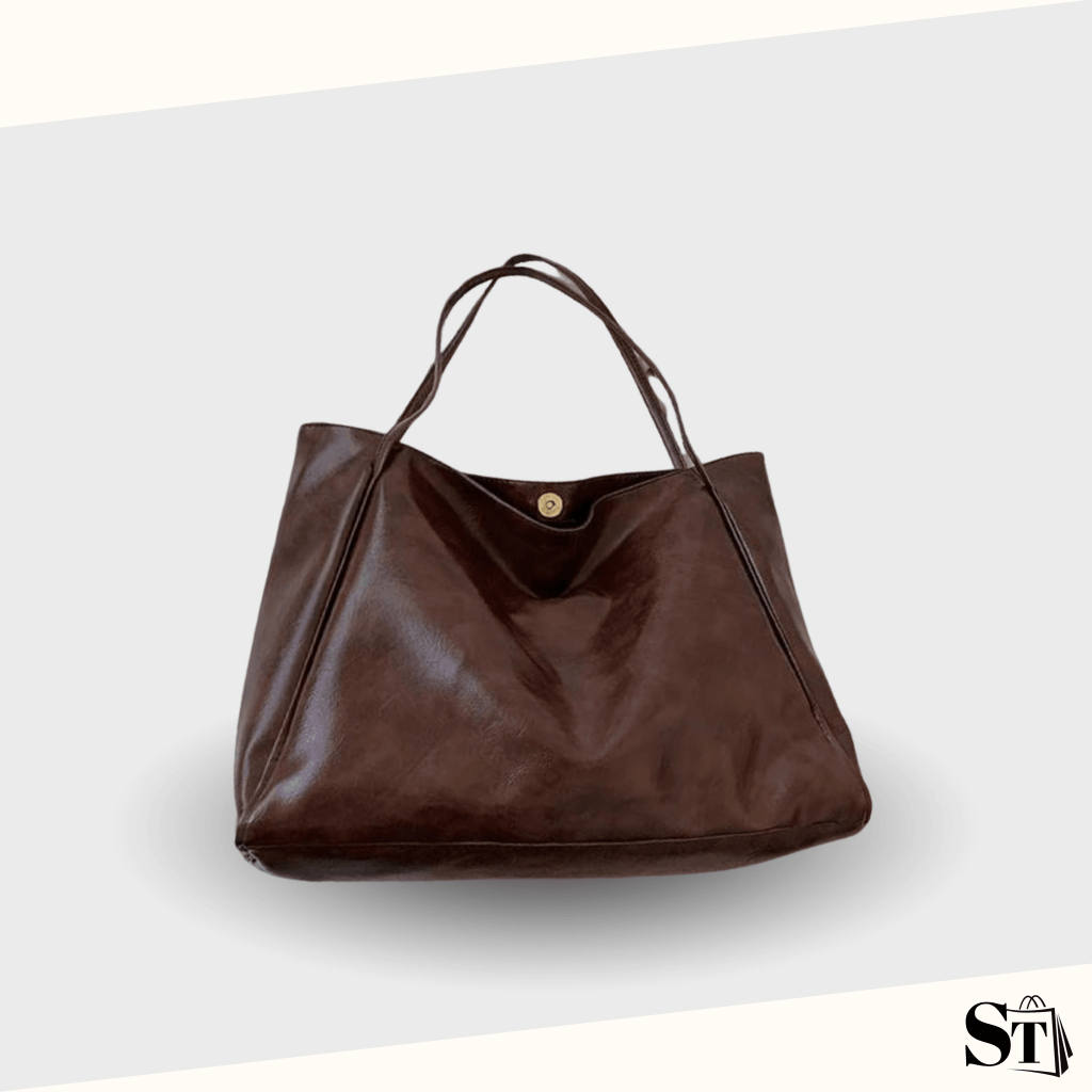 Sac à main fourre tout souple élégant café
