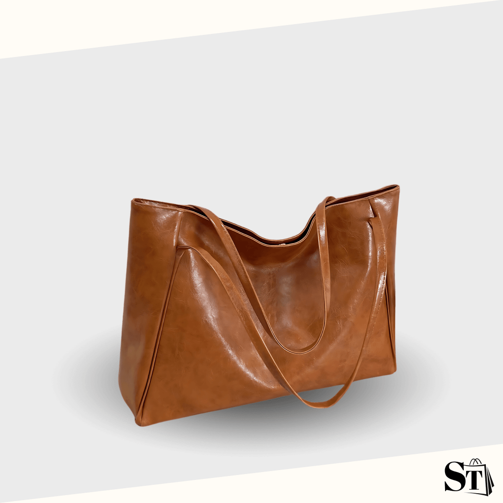 Sac à main fourre tout souple élégant marron