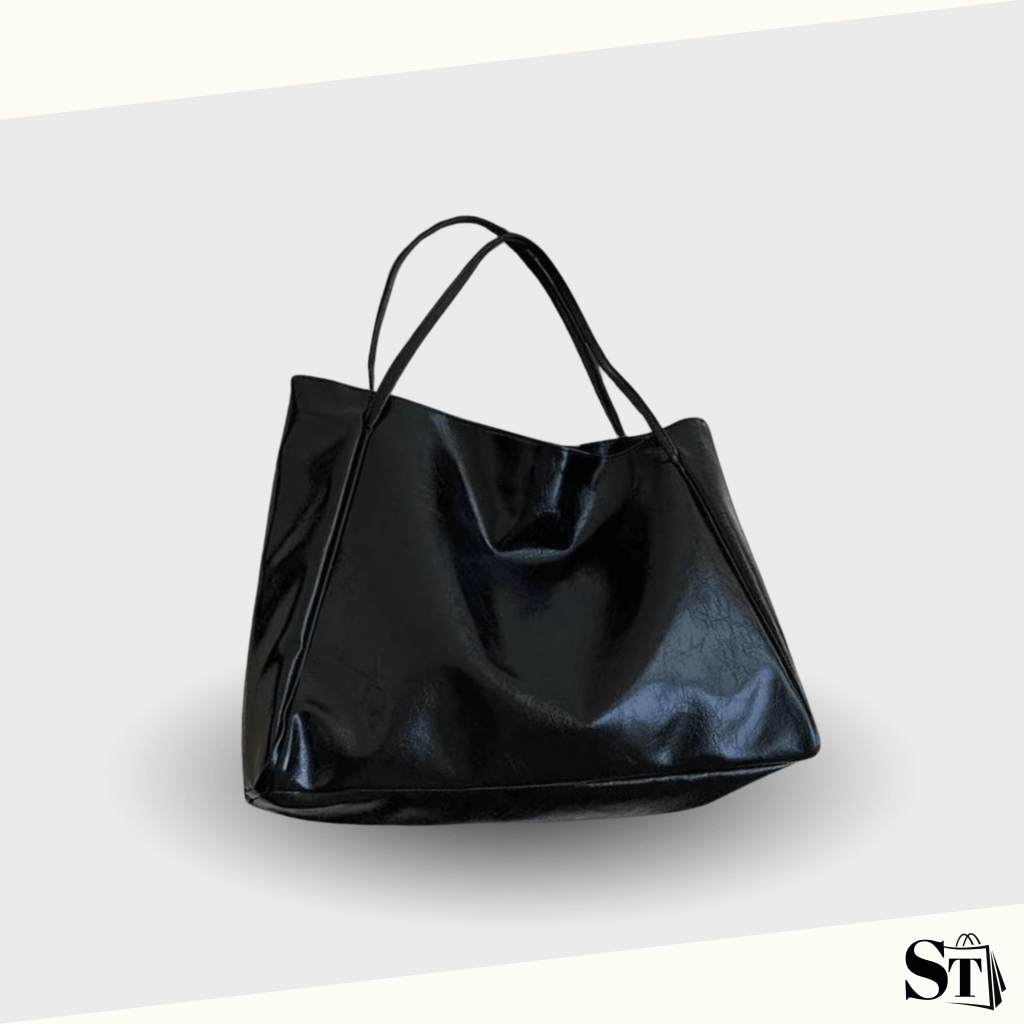 Sac à main fourre tout souple élégant noir