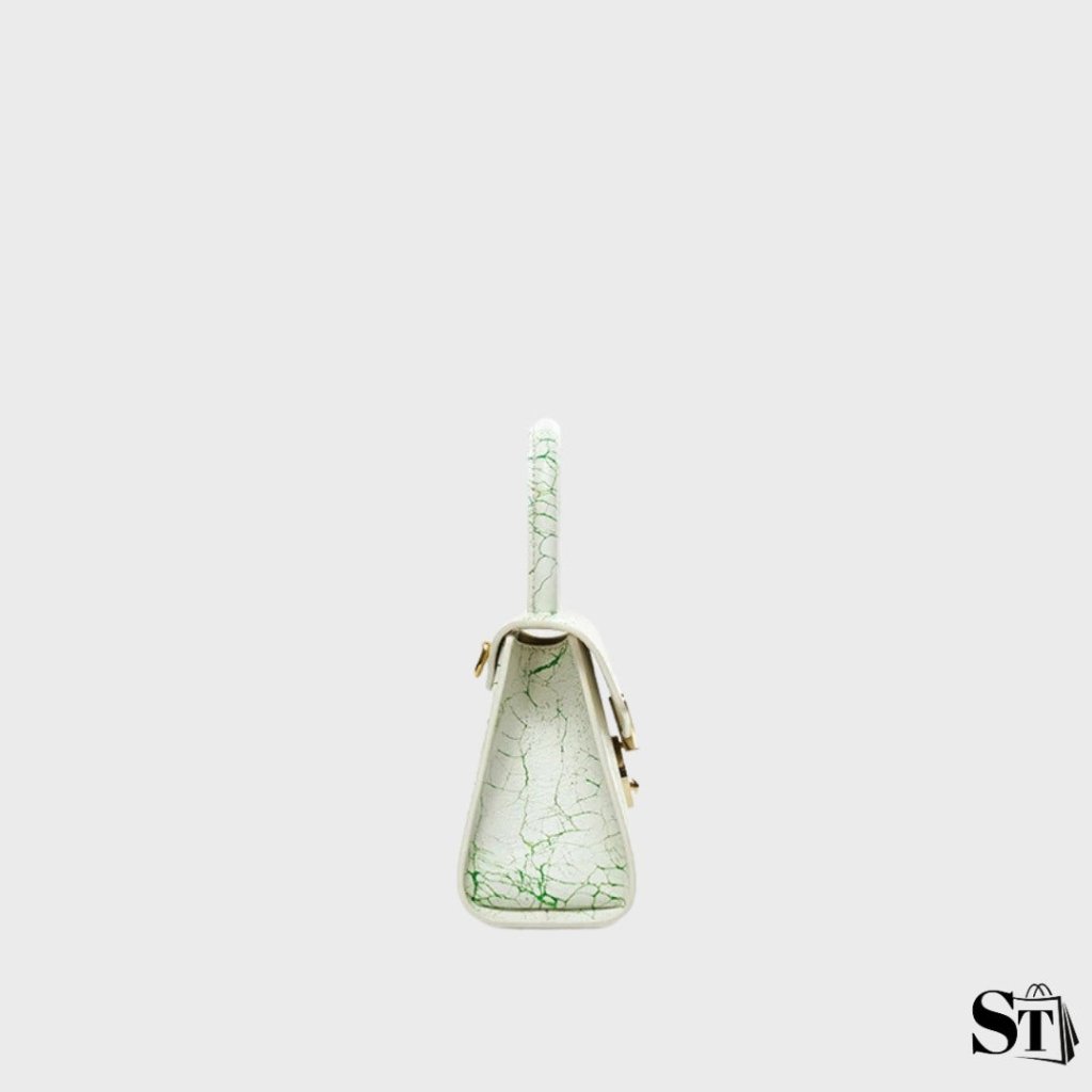 Structured cracked handbag - Trapeze