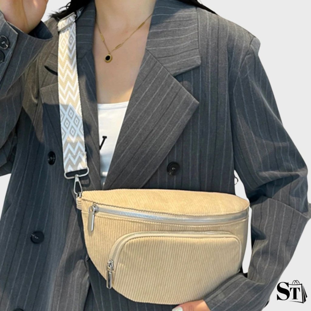 Côte à côte | Sac banane velours côtelé