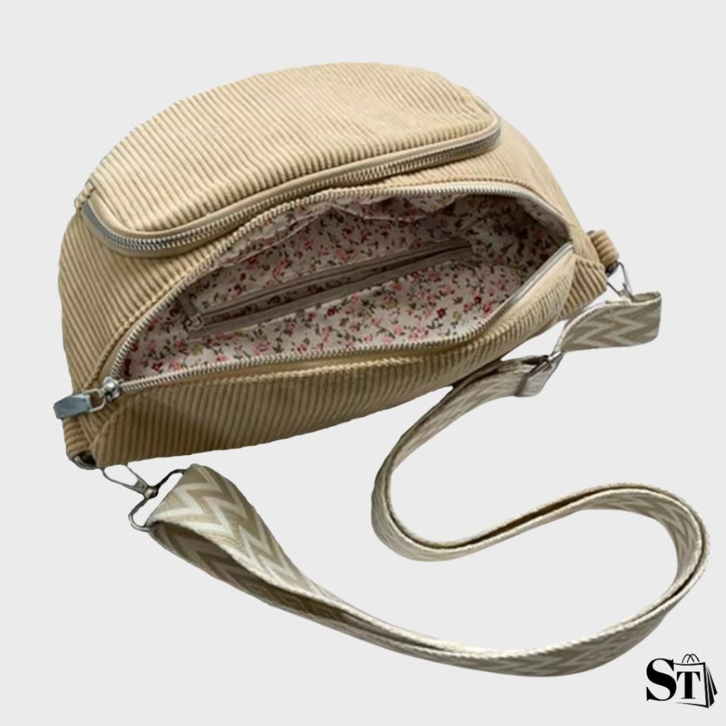 Côte à côte | Sac banane velours côtelé
