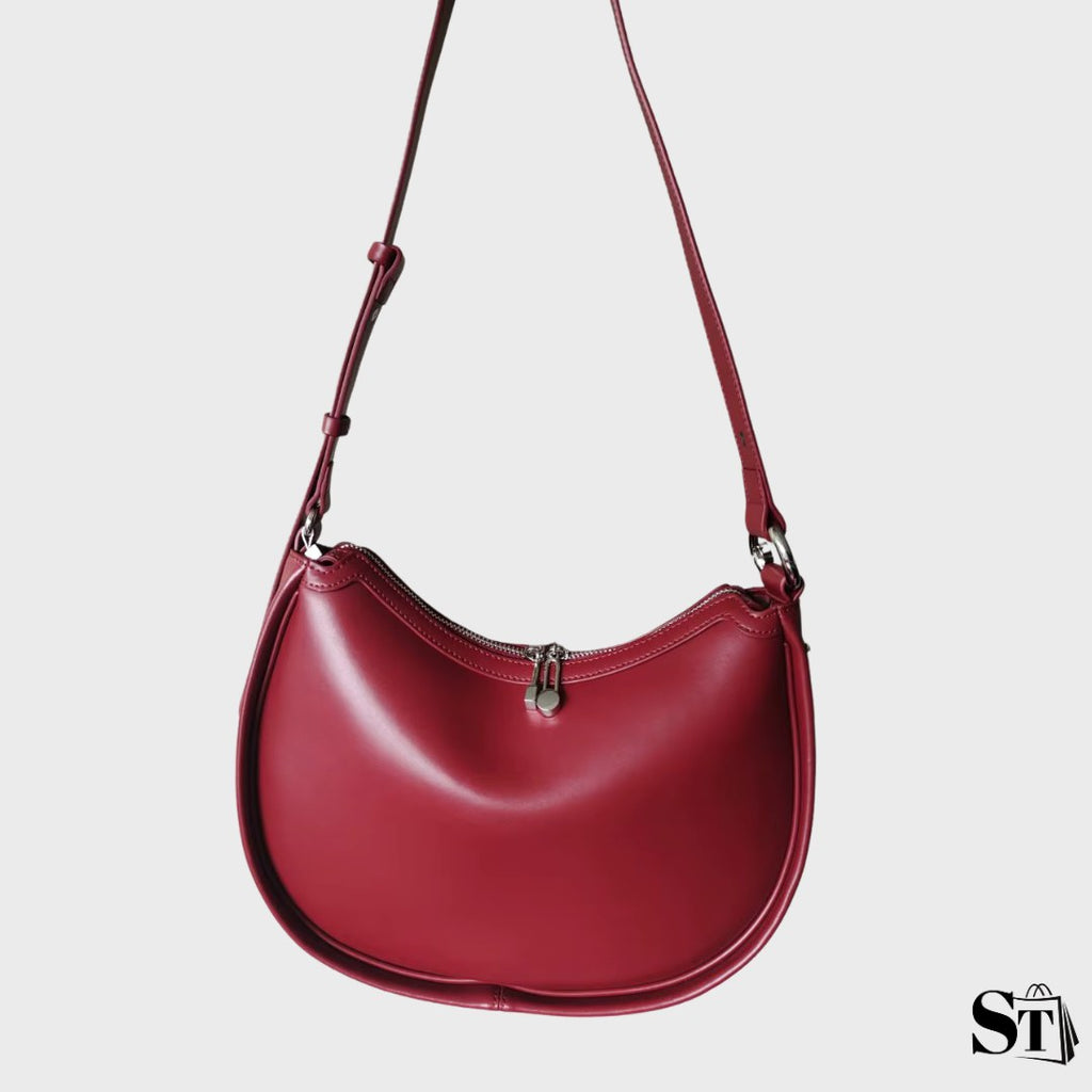 Elegant soft leather hobo bag - Eclipse