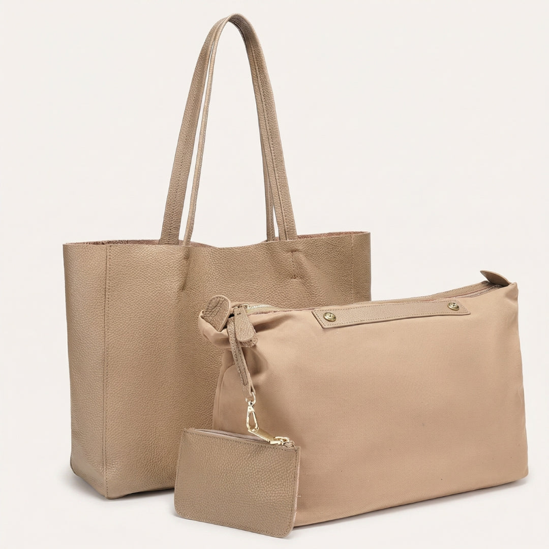 Le Vagabond — Grand cabas cuir grainé femme + pochette offerte | StylishStrap