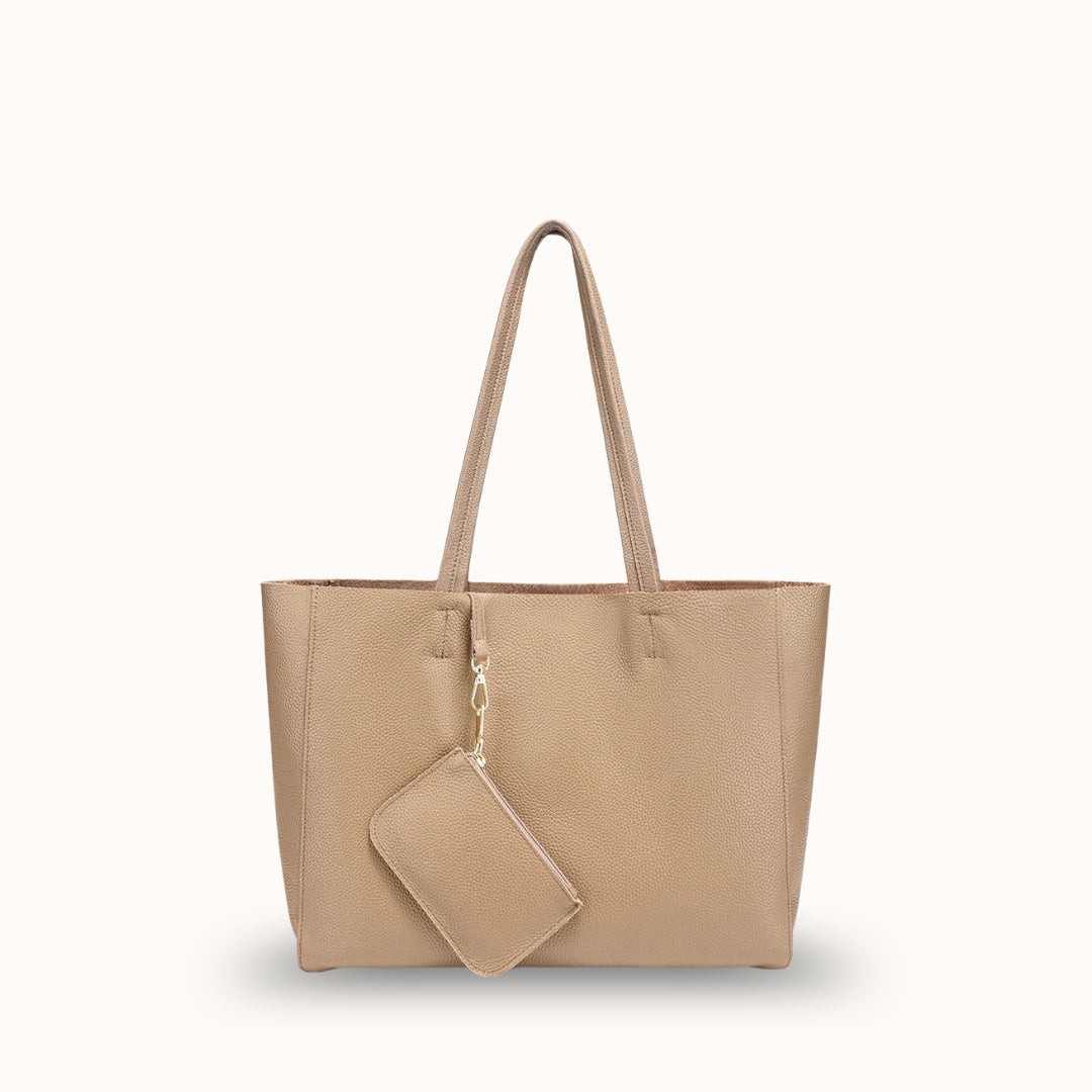 Le Vagabond kaki — Grand cabas cuir grainé femme | StylishStrap