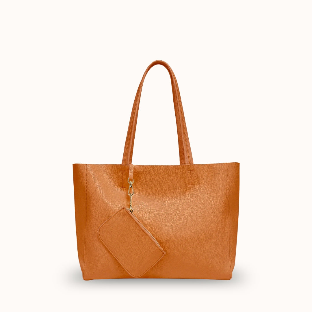Le Vagabond marron — Grand cabas cuir grainé femme | StylishStrap