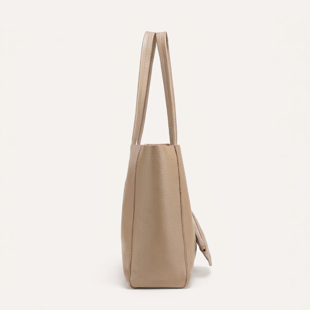 Le Vagabond — Grand cabas cuir grainé femme + pochette offerte | StylishStrap