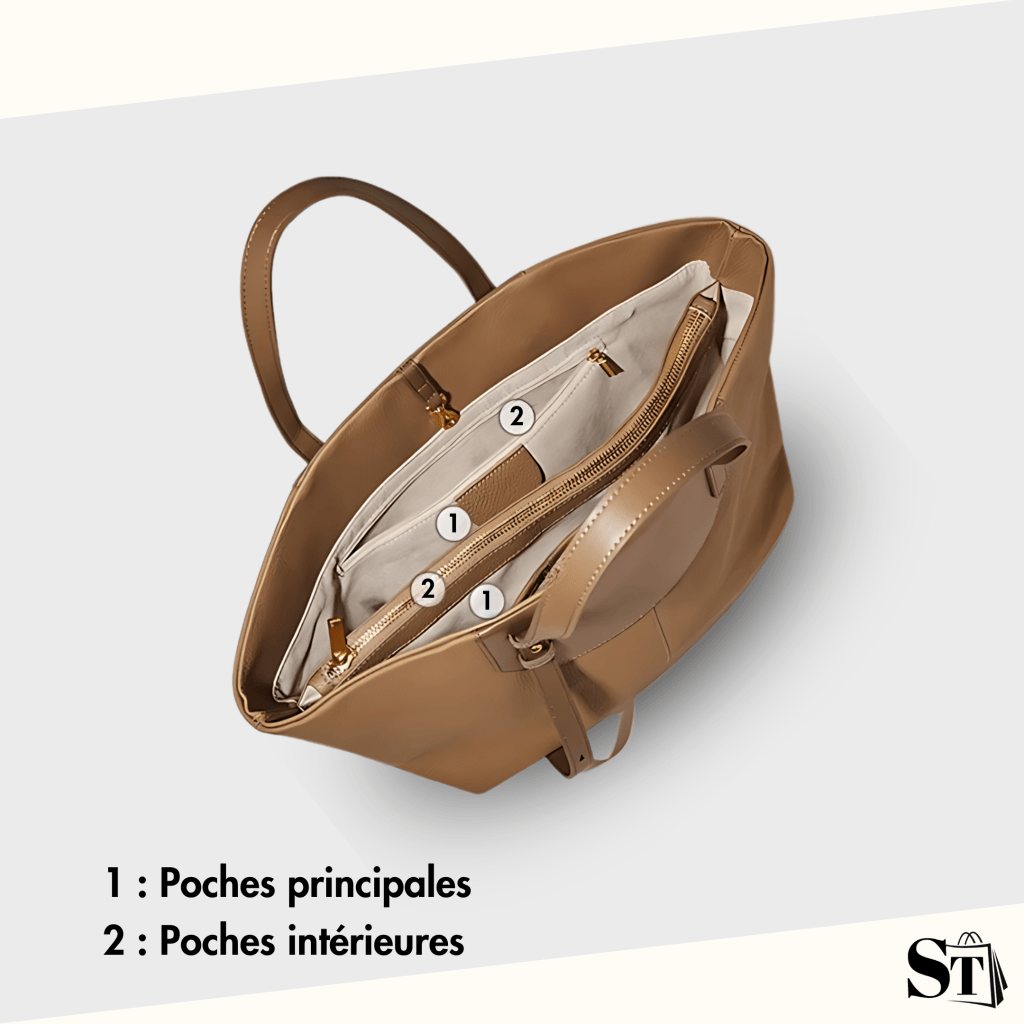 Intérieur sac à main en cuir véritable pour femmes détaillé - StylishStrap