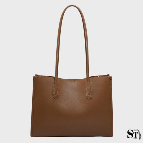 Sac cabas Le Simone en cuir camel pour femme – silhouette structurée et finition élégante
