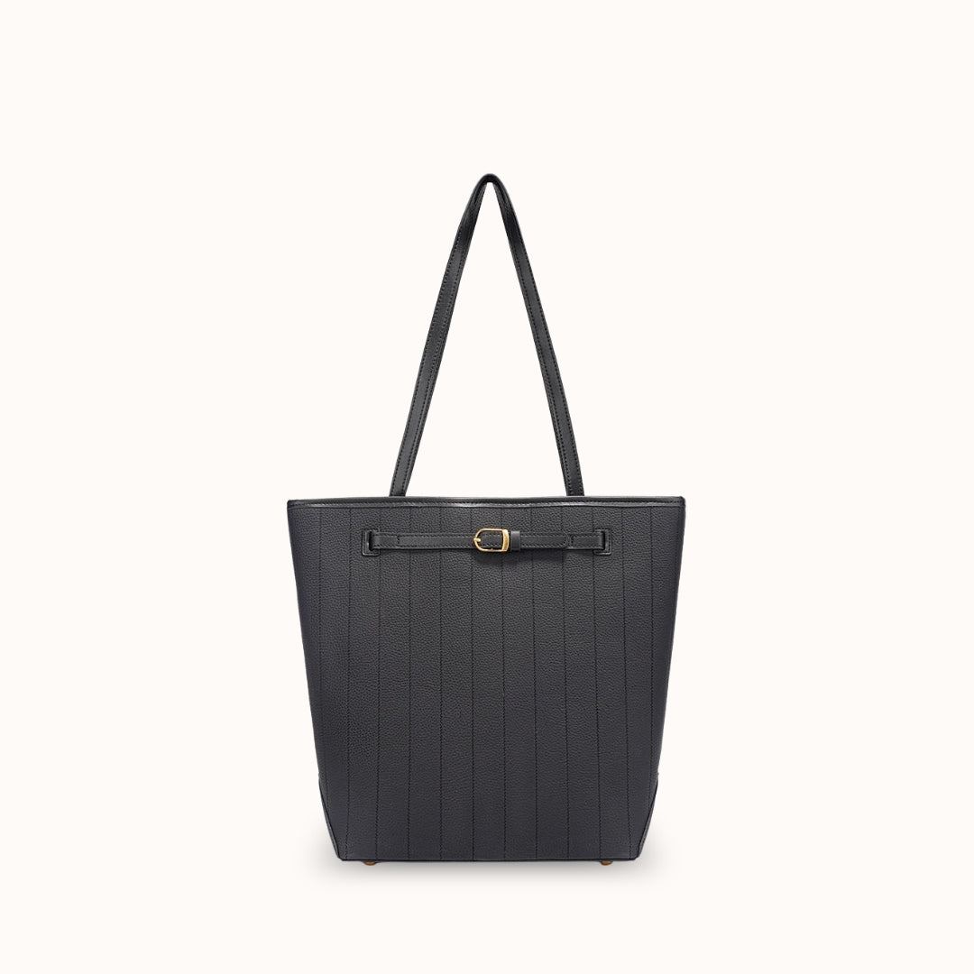 Le Ligio noir — Sac cabas cuir femme bureau | StylishStrap