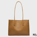 Sac cabas Le Simone en cuir camel doré pour femme – format structuré et look professionnel chic