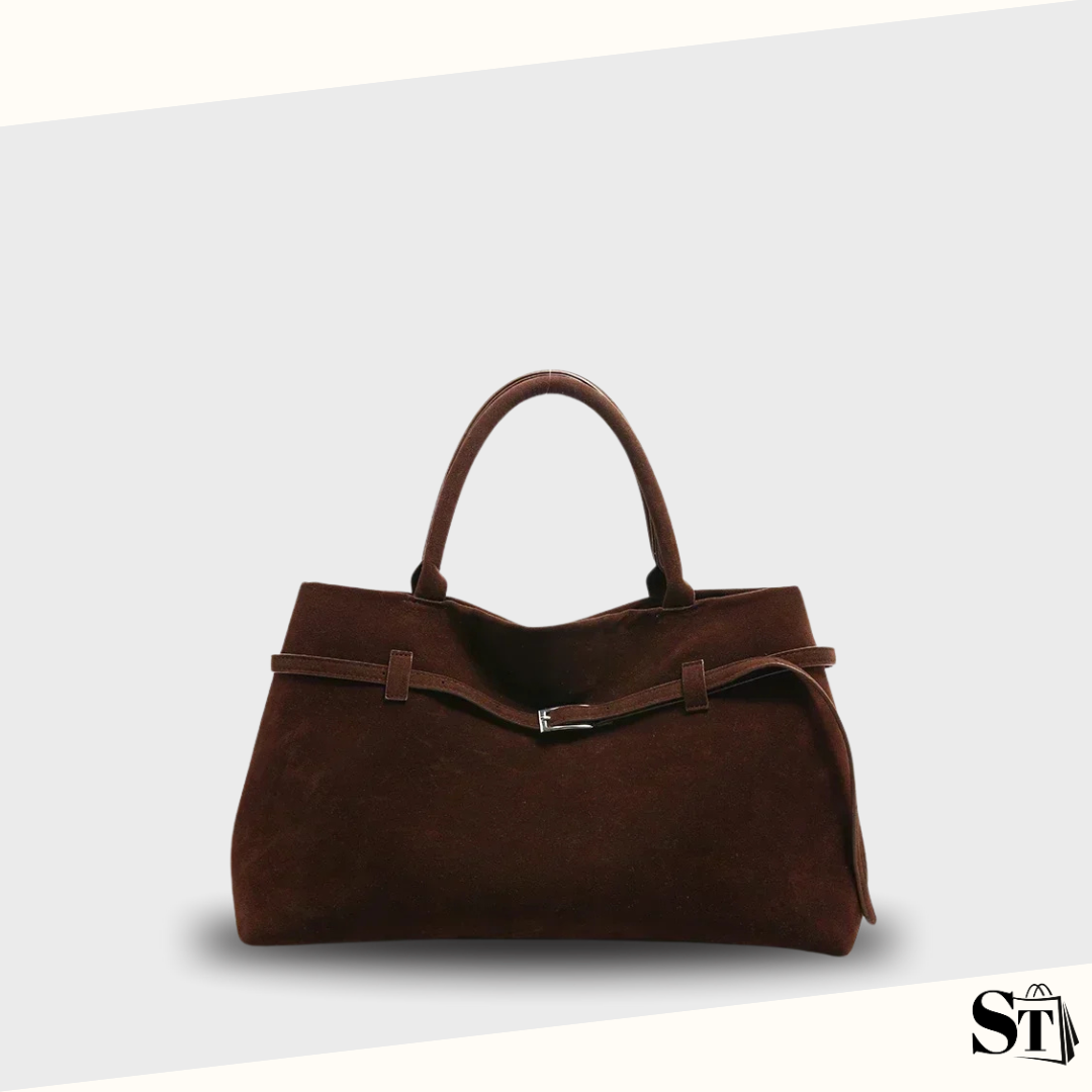 Sac cabas femme en daim marron café