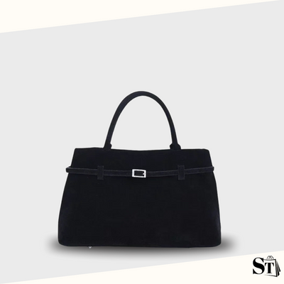 Sac cabas femme en daim noir