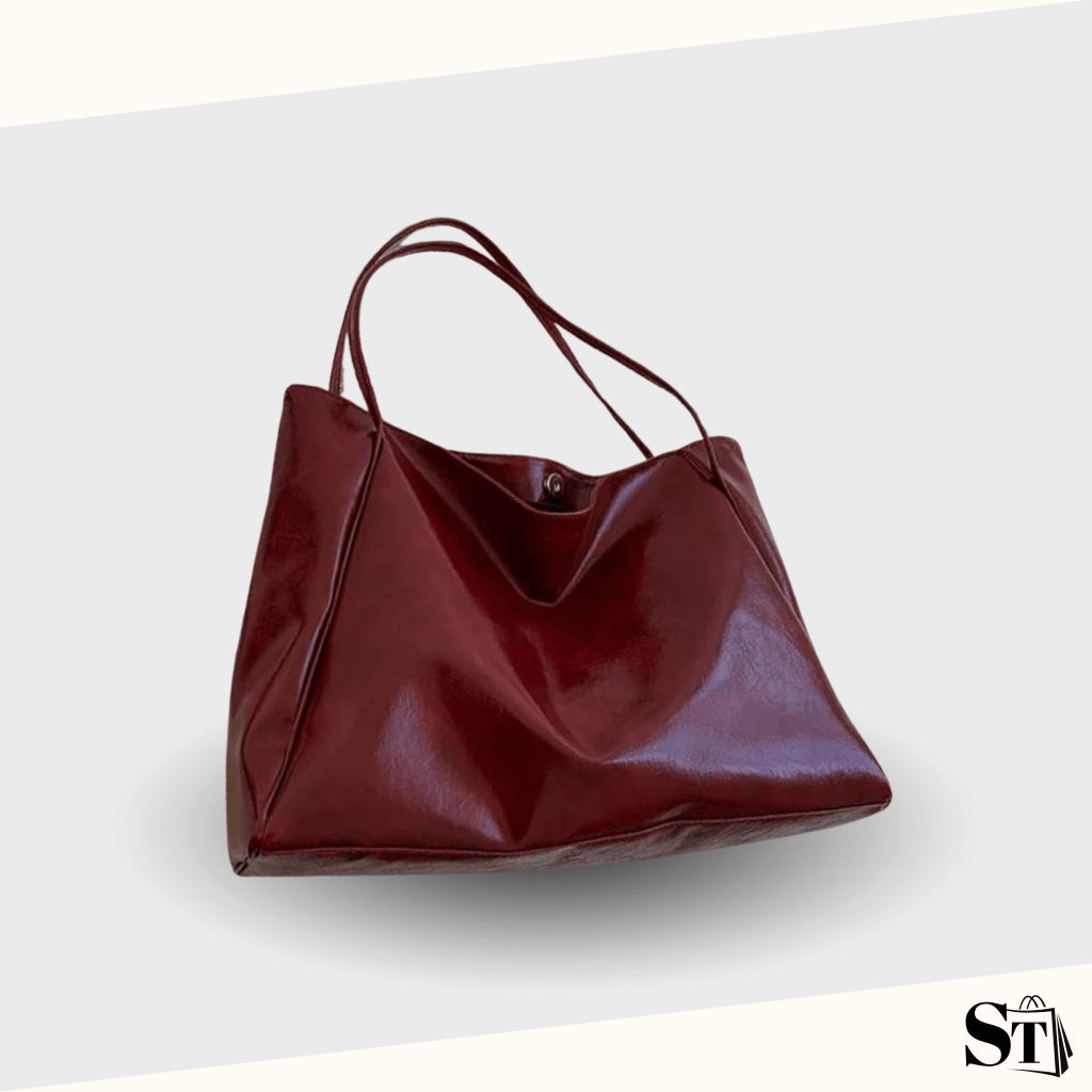 Sac à main fourre tout souple élégant rouge