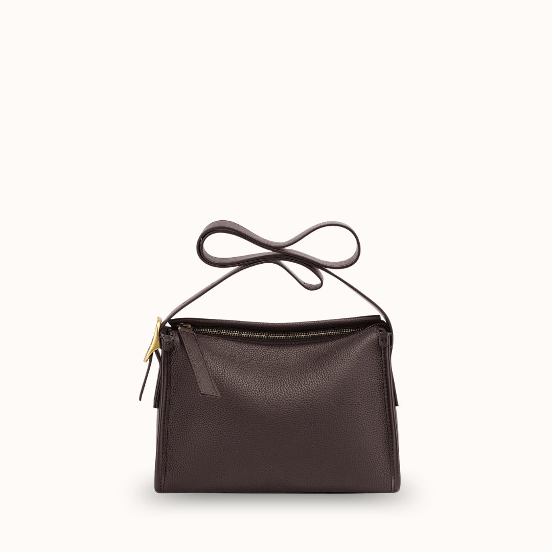 L'Oblong — Sac porté épaule en cuir grainé véritable femme | StylishStrap