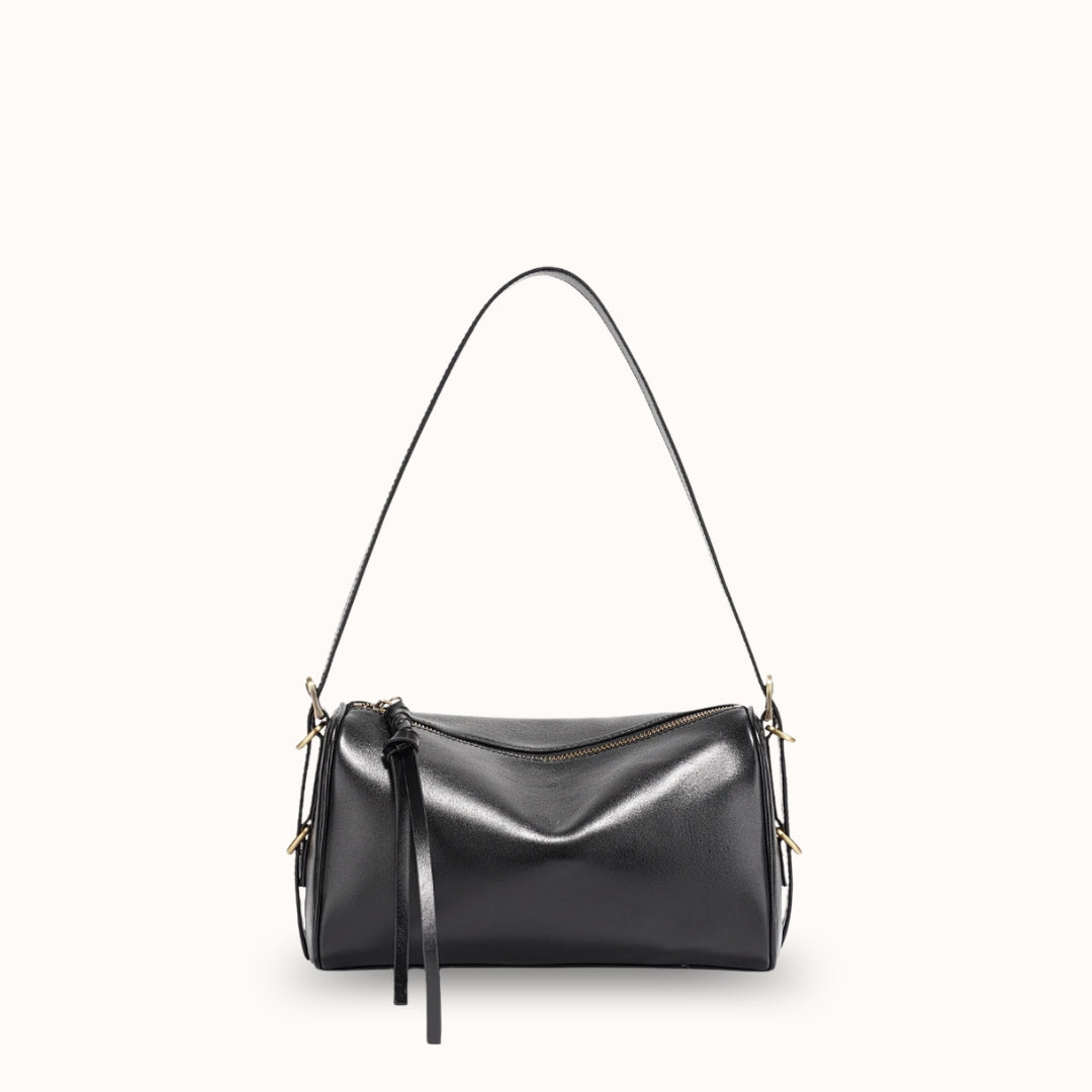 Le Karmin noir — Sac porté épaule en cuir véritable femme | StylishStrap