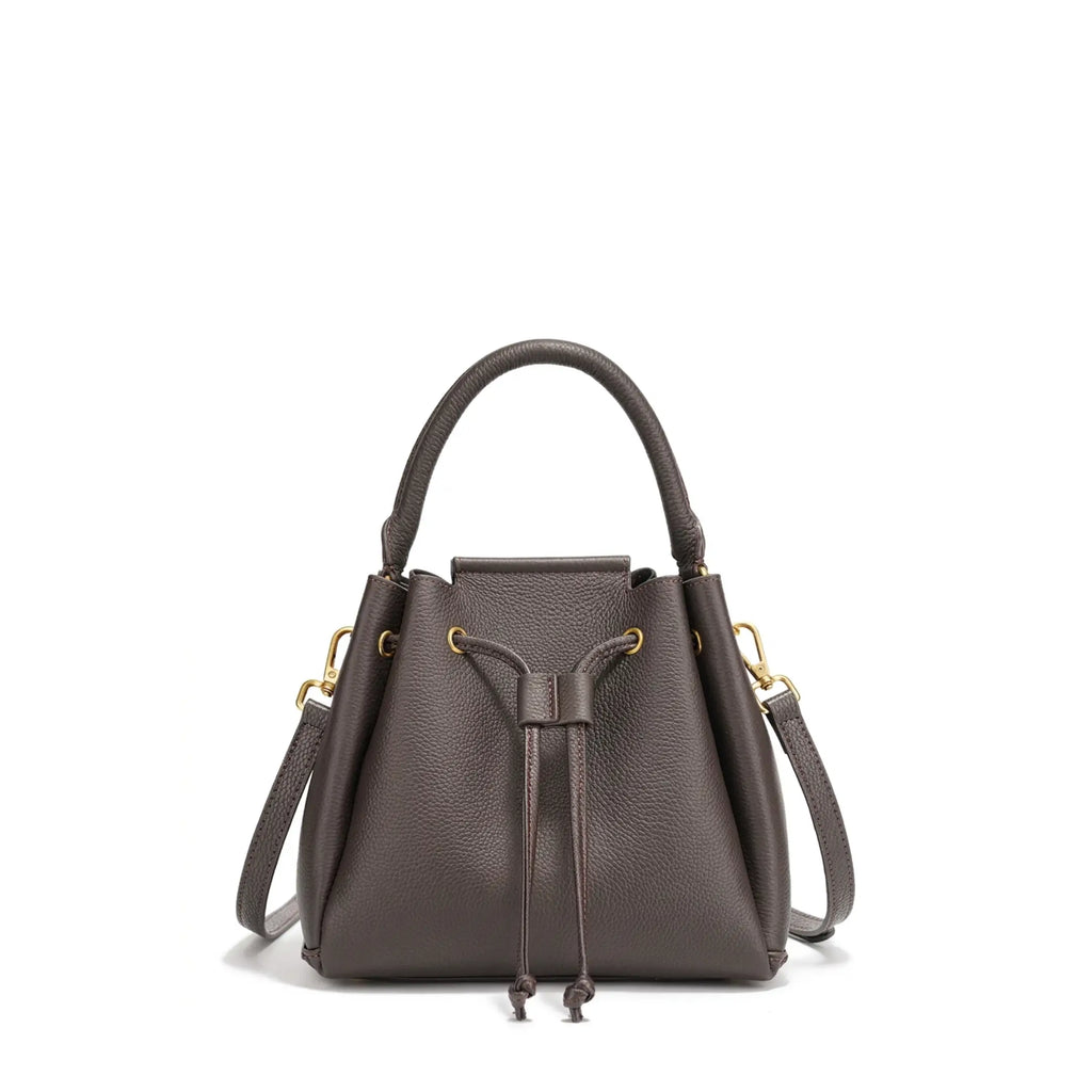 Le Saturne - Petit sac seau cuir grainé