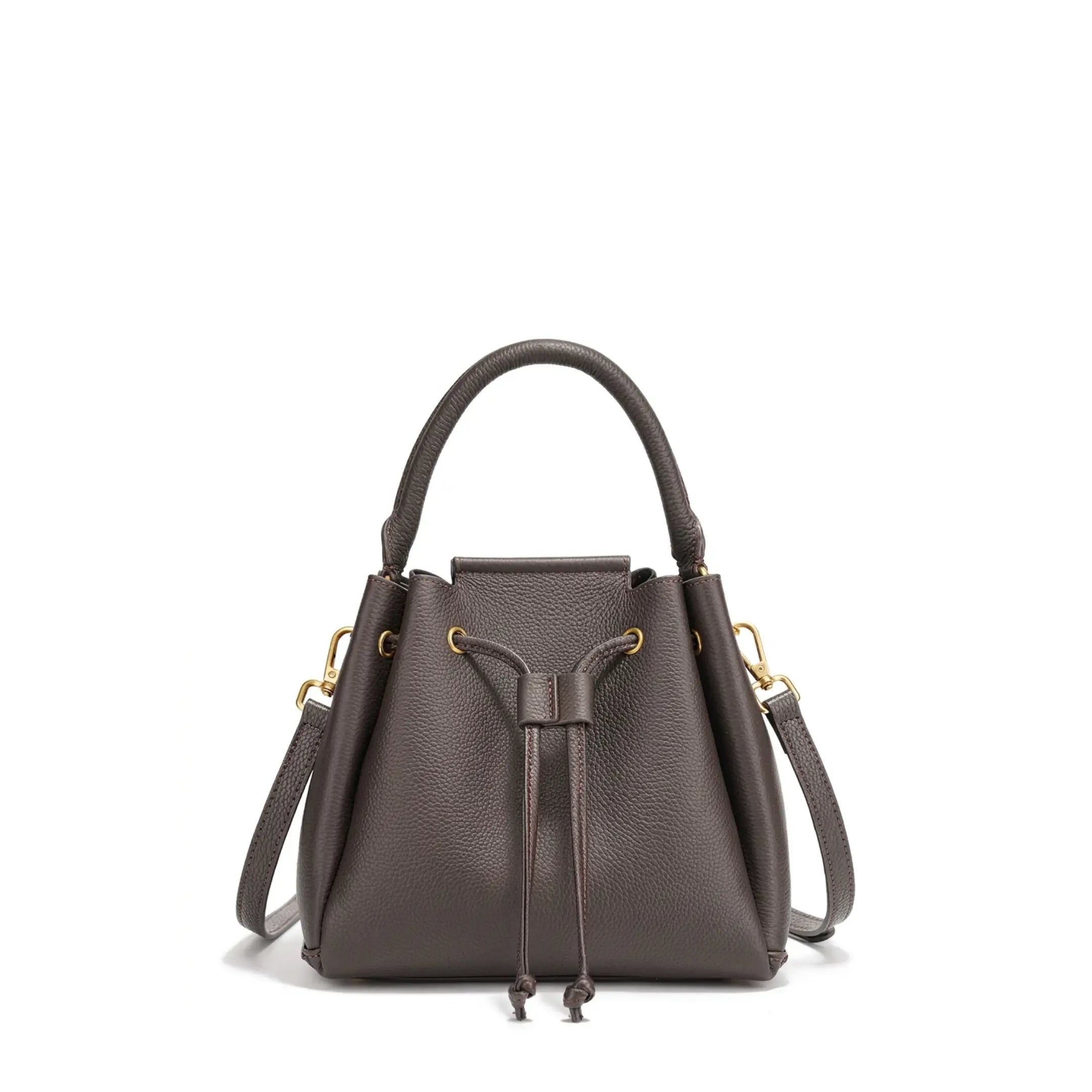 Le Saturne - Petit sac seau cuir grainé