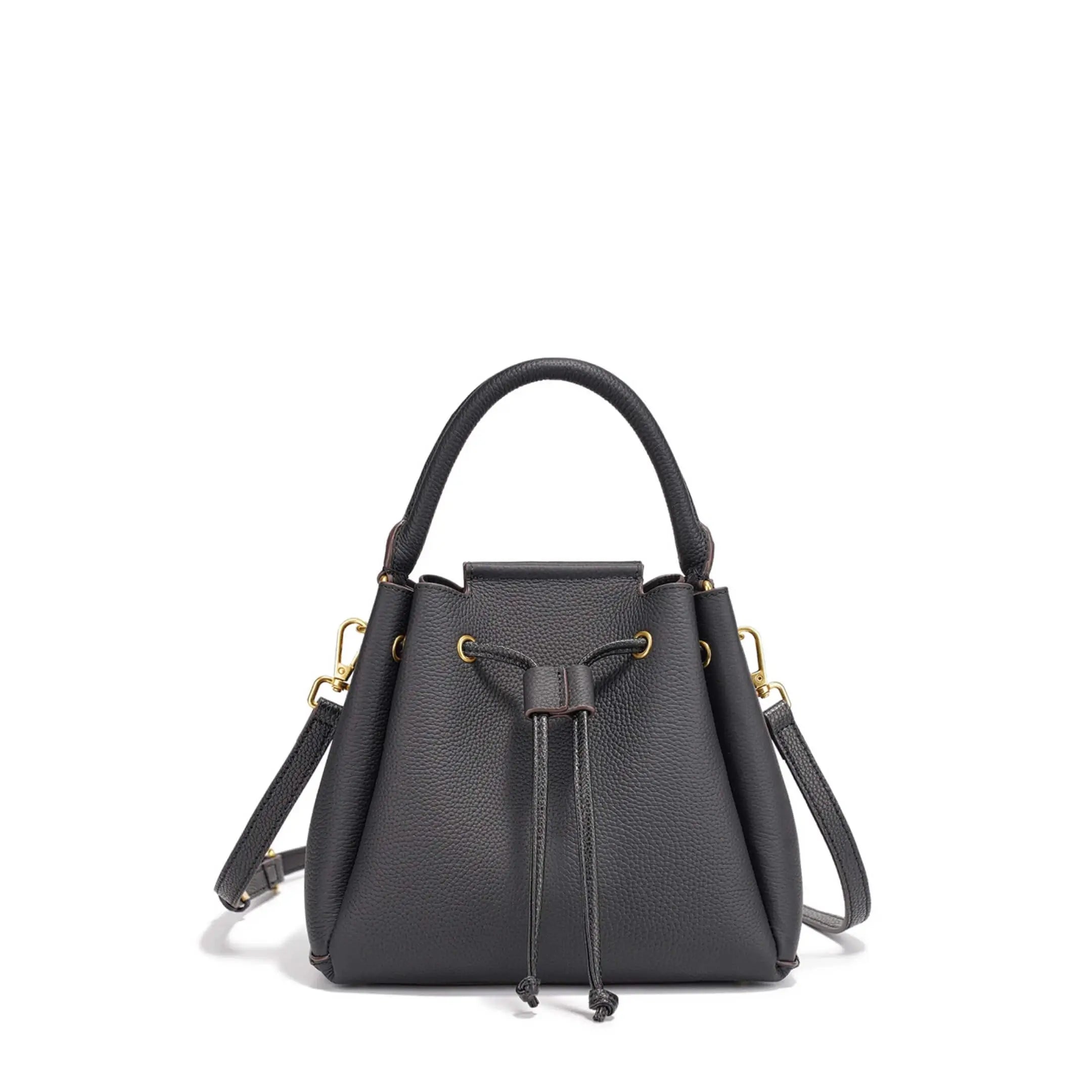 Le Saturne - Petit sac seau cuir grainé