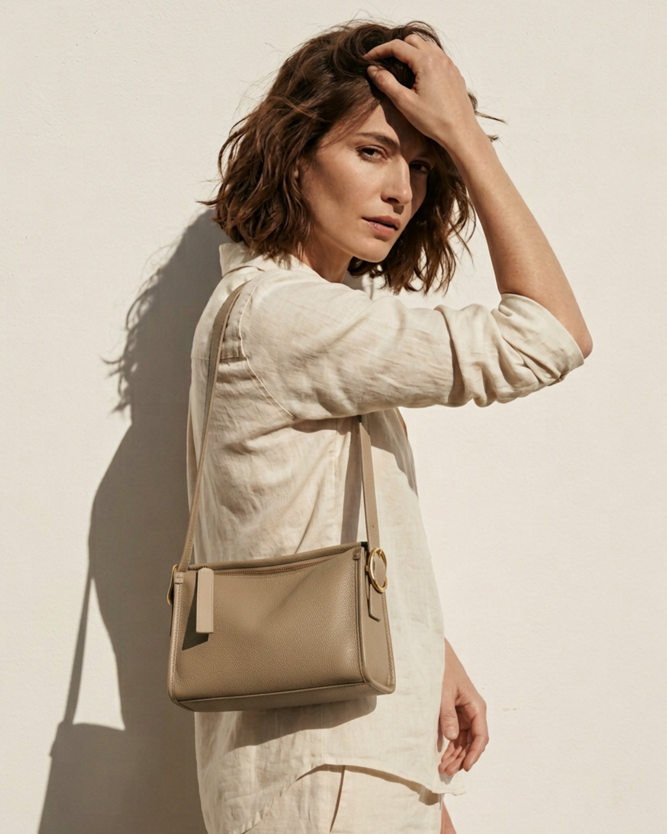 L'Oblong — Sac épaule cuir grainé véritable