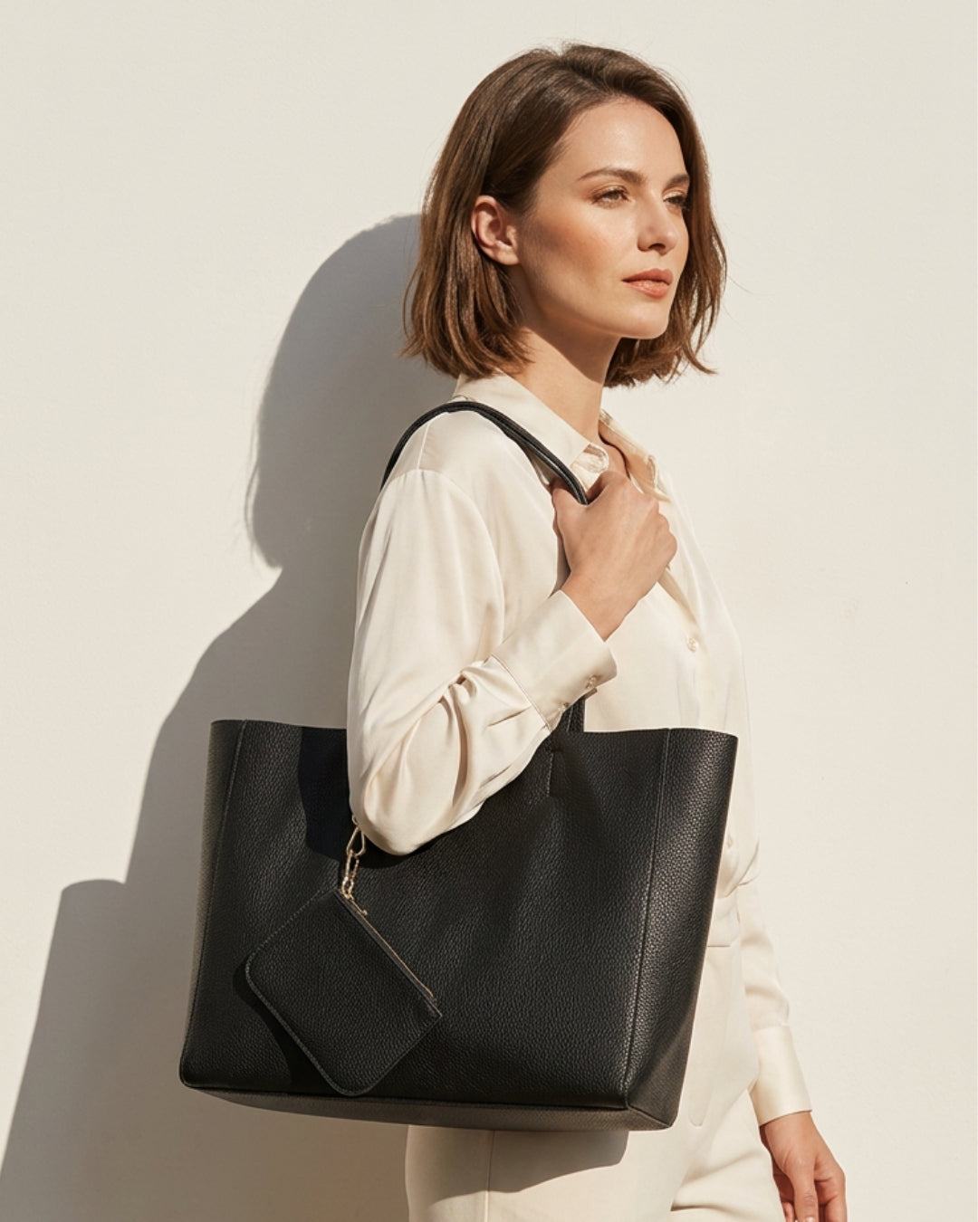 Le Vagabond — Grand cabas cuir grainé femme