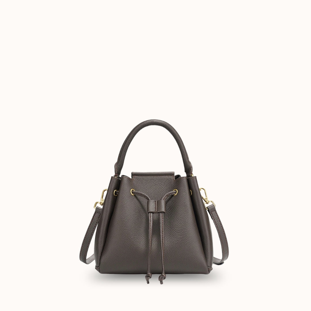Le Saturne — Petit sac seau en cuir grainé véritable | StylishStrap