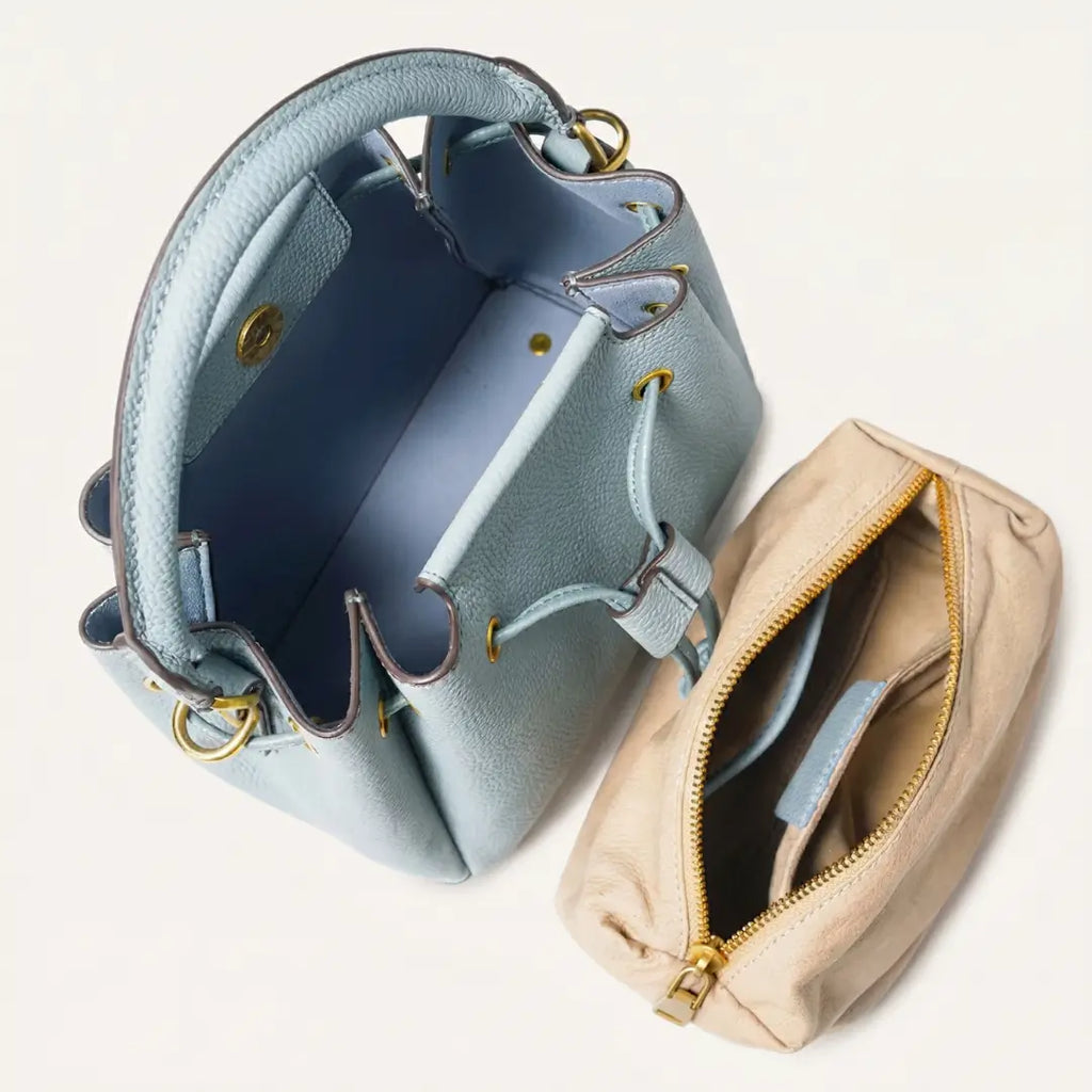 Le Saturne - Petit sac seau cuir grainé